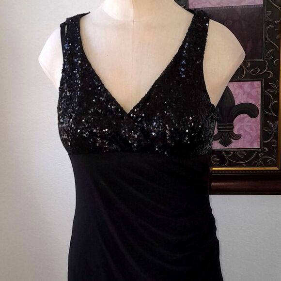 Jessica Howard Sequin wrap top Side Runch Dress - Picture 5 of 15